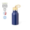 Bouteille Isotherme Éco-responsable Personnalisée 500ml - Flazer Matières : bambou Couleurs : noir livraison express 24h 48h