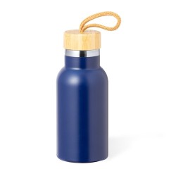 Bouteille Isotherme Éco-responsable Personnalisée 500ml - Flazer Matières : bambou Couleurs : noir objet publicitaire robuste