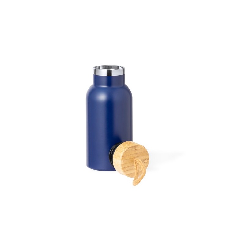 Bouteille Isotherme Éco-responsable Personnalisée 500ml - Flazer Matières : bambou Couleurs : noir goodies personnalisé en stock