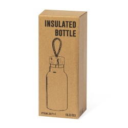 Bouteille Isotherme Éco-responsable Personnalisée 500ml - Flazer Matières : bambou Couleurs : noir cadeau collaborateur premium