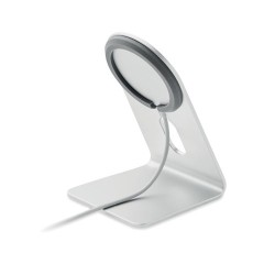 Chargeur portable magnétique personnalisé 15W pas cher - MELIS Matières : aluminium Couleurs : argenté mat goodies publicitaire 