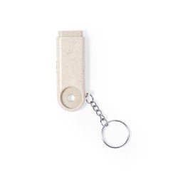 Porte-Clés Pratique et Éco-responsable Monnaie Personnalisé Evelyn Matières : ABS Couleurs : naturel