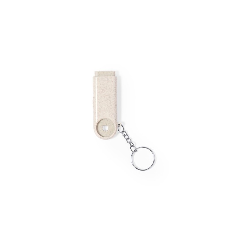 Porte-Clés Pratique et Éco-responsable Monnaie Personnalisé Evelyn Matières : ABS Couleurs : naturel