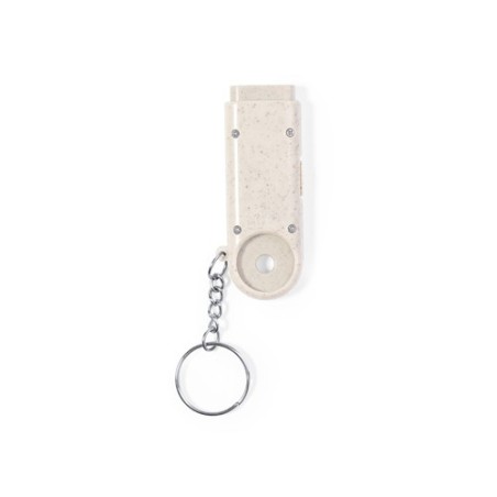 Porte-Clés Pratique et Éco-responsable Monnaie Personnalisé Evelyn Matières : ABS Couleurs : naturel impression haute définition