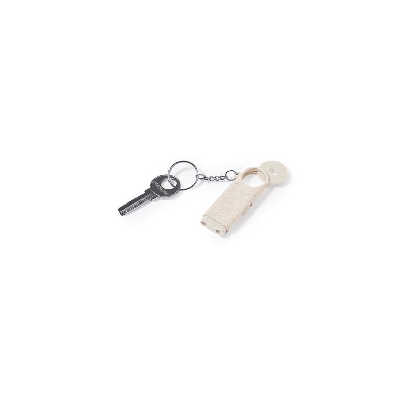 Porte-Clés Pratique et Éco-responsable Monnaie Personnalisé Evelyn Matières : ABS Couleurs : naturel marquage laser ultra précis
