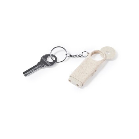 Porte-Clés Pratique et Éco-responsable Monnaie Personnalisé Evelyn Matières : ABS Couleurs : naturel marquage laser ultra précis