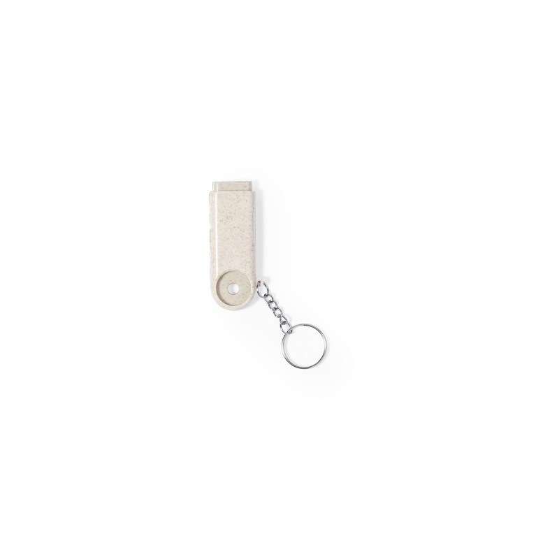 Porte-Clés Pratique et Éco-responsable Monnaie Personnalisé Evelyn Matières : ABS Couleurs : naturel objet promotionnel éco-resp