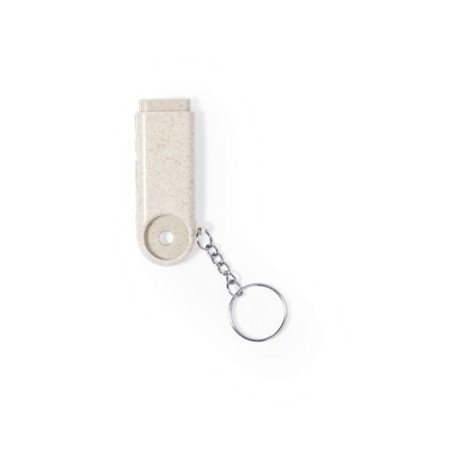 Porte-Clés Pratique et Éco-responsable Monnaie Personnalisé Evelyn Matières : ABS Couleurs : naturel objet promotionnel éco-resp