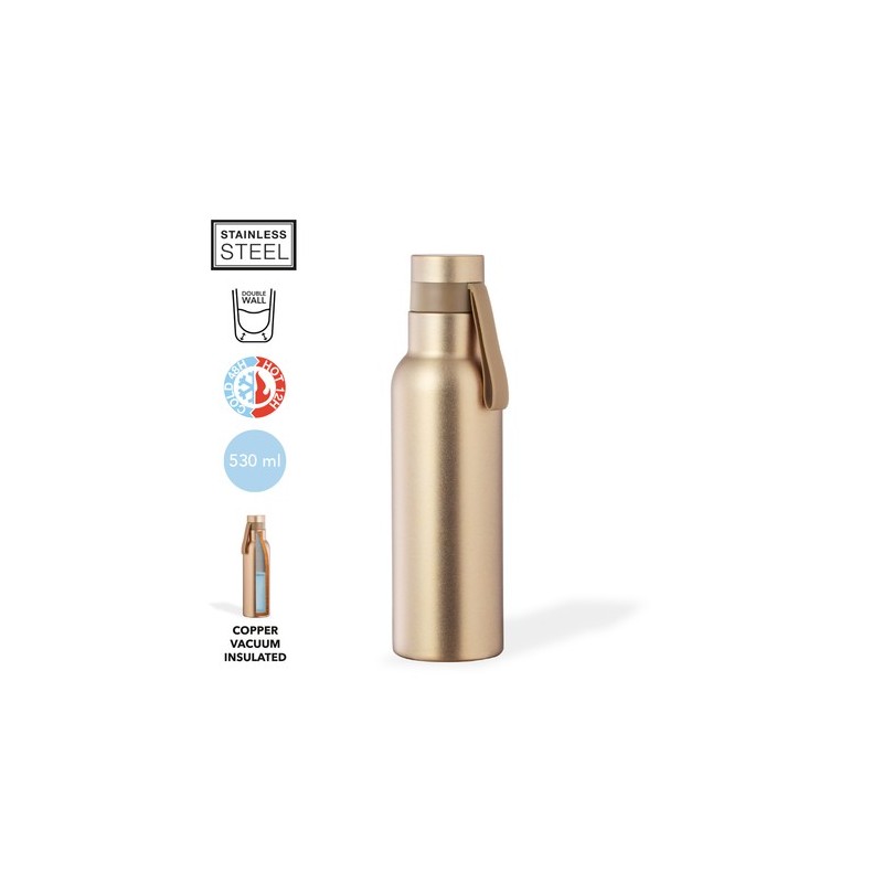 Gourde Isotherme Éco-responsable Personnalisée 500ml Conserve le Chaud & Froid Roach Matières : acier inoxydable Couleurs : noir