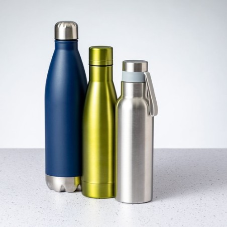 Gourde Isotherme Éco-responsable Personnalisée 500ml Conserve le Chaud & Froid Roach Matières : acier inoxydable Couleurs : blan