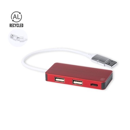Accessoire High-Tech Éco-responsable Personnalisé Port USB Kalat pas cher Matières : aluminium recyclé  Couleurs : rouge objet p