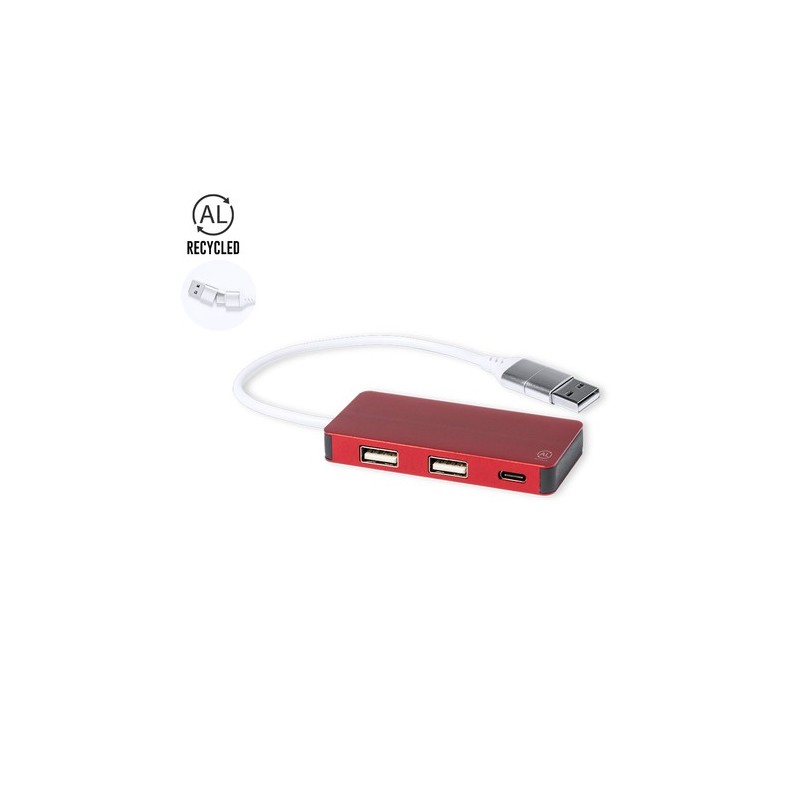 Accessoire High-Tech Éco-responsable Personnalisé Port USB Kalat pas cher Matières : aluminium recyclé  Couleurs : noir impressi