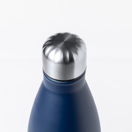 Bidon Thermique Personnalisé Élégant pas cher Willy Matières : acier inoxydable Couleurs : bleu marine marquage couleur éclatant