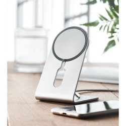 Chargeur portable magnétique personnalisé 15W pas cher - MELIS Matières : aluminium Couleurs : argenté mat livraison express 24h