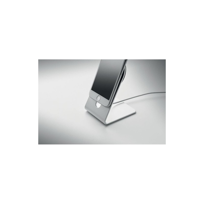 Chargeur portable magnétique personnalisé 15W pas cher - MELIS Matières : aluminium Couleurs : argenté mat objet promotionnel éc