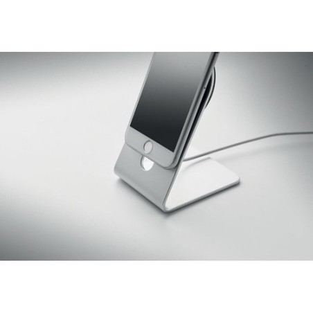 Chargeur portable magnétique personnalisé 15W pas cher - MELIS Matières : aluminium Couleurs : argenté mat objet promotionnel éc