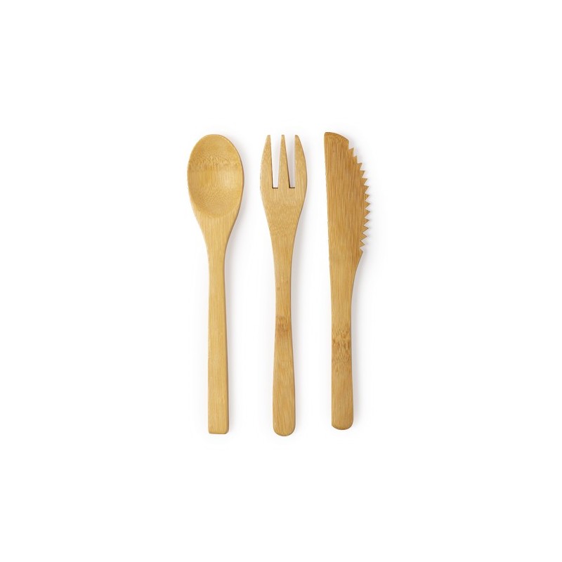 Set de couverts en bambou personnalisés pas cher - Plusin Matières : bambou impression haute définition