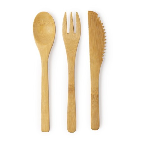 Set de couverts en bambou personnalisés pas cher - Plusin Matières : bambou impression haute définition