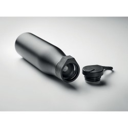 Bouteille isotherme double paroi personnalisée 600ml - URSUS Matières : acier inoxydable Couleurs : noir impression haute défini
