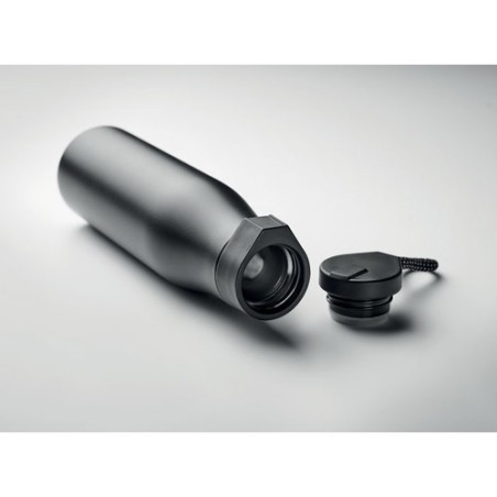 Bouteille isotherme double paroi personnalisée 600ml - URSUS Matières : acier inoxydable Couleurs : noir impression haute défini