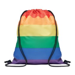 Sac à Cordon Éco-responsable Personnalisé Arc-en-Ciel RPET BOW Matières : PET recyclé Couleurs : multicolore