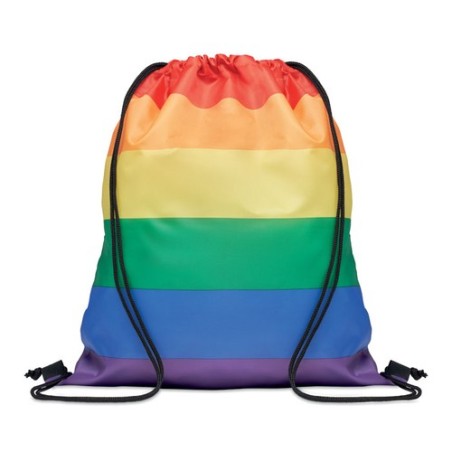 Sac à Cordon Éco-responsable Personnalisé Arc-en-Ciel RPET BOW Matières : PET recyclé Couleurs : multicolore
