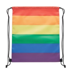 Sac à Cordon Éco-responsable Personnalisé Arc-en-Ciel RPET BOW Matières : PET recyclé Couleurs : multicolore cadeau entreprise p