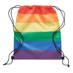 Sac à Cordon Éco-responsable Personnalisé Arc-en-Ciel RPET BOW Matières : PET recyclé Couleurs : multicolore goodies publicitair