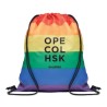 Sac à Cordon Éco-responsable Personnalisé Arc-en-Ciel RPET BOW Matières : PET recyclé Couleurs : multicolore impression haute dé