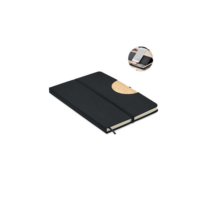 Carnet A5 Éco-responsable et Personnalisé 80 pages lignées RPET BLAMA Matières : papier Couleurs : noir