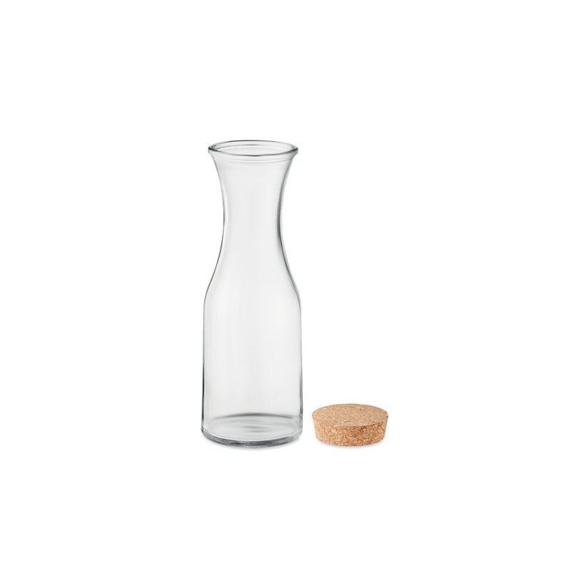 Carafe  en verre recyclé de 1L avec couvercle en liège - PICCA Matières : verre recyclé Couleurs : transparent goodies publicita