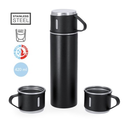 Set personnalisé pas cher Melbir Matières : acier inoxydable Couleurs : noir personnalisable avec votre logo