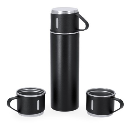 Set personnalisé pas cher Melbir Matières : acier inoxydable Couleurs : noir cadeau entreprise pas cher