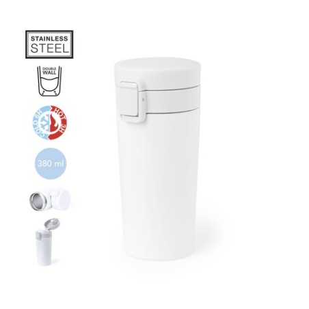 Verre Isotherme Personnalisé Design Thermique Jorlens Matières : acier inoxydable Couleurs : blanc livraison express 24h 48h