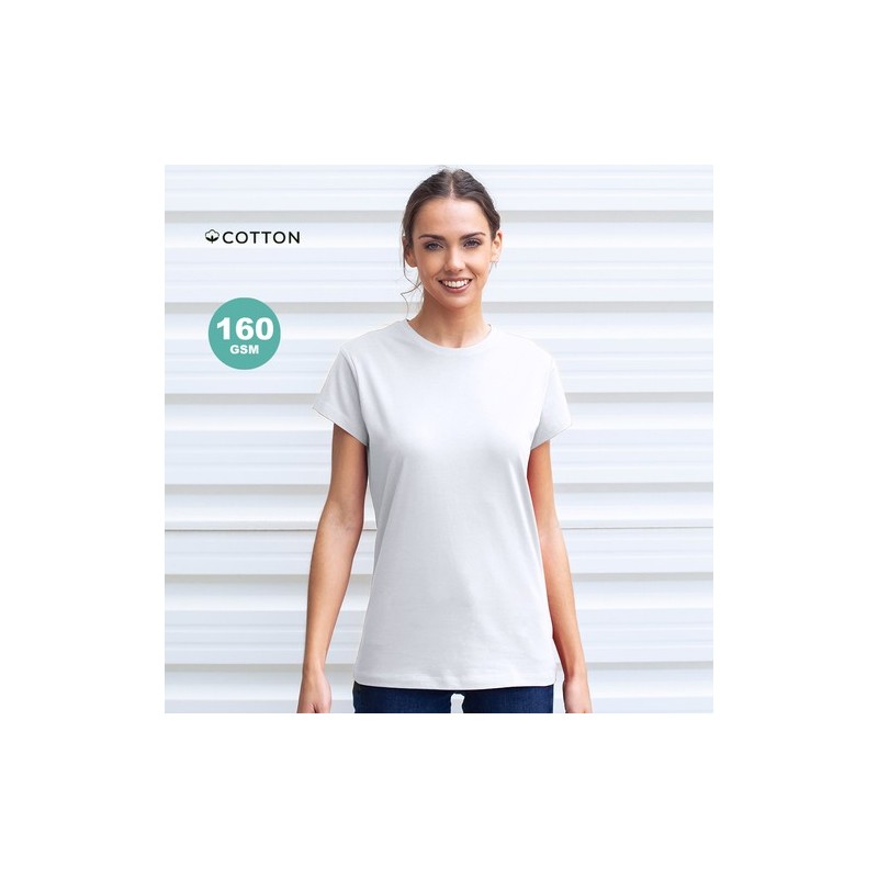 T-Shirt Femme Blanc Confortable et Stylé Personnalisé Seiyo Matières : coton Taille textile : S Couleurs : blanc objet promotion