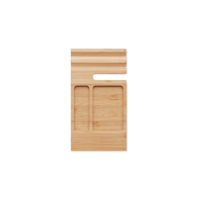 Organiseur  en bambou pour bureau TREVIS Matières : bambou Couleurs : bois personnalisable avec votre logo