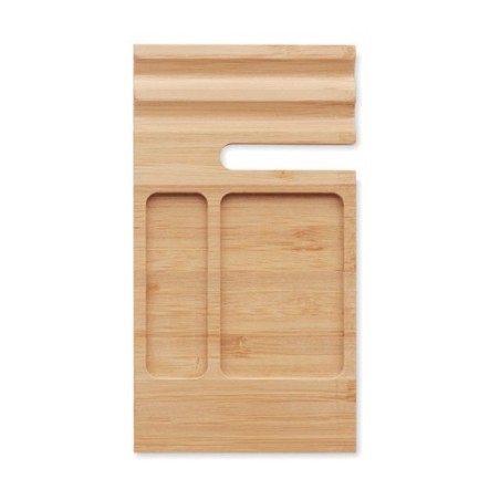 Organiseur  en bambou pour bureau TREVIS Matières : bambou Couleurs : bois personnalisable avec votre logo