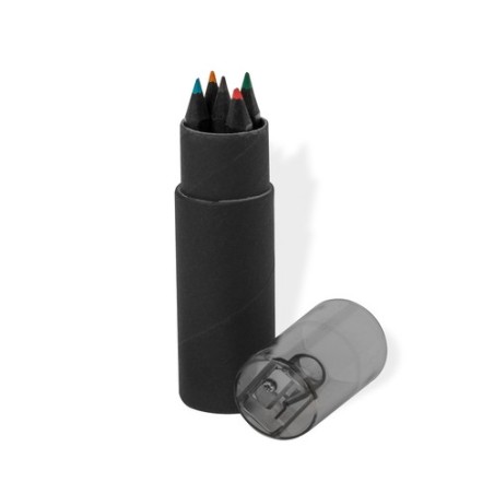 Set de Crayons en Bois Personnalisables Durcax Matières : carton recyclé Couleurs : noir