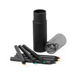 Set de Crayons en Bois Personnalisables Durcax Matières : carton recyclé Couleurs : noir goodies publicitaire événementiel