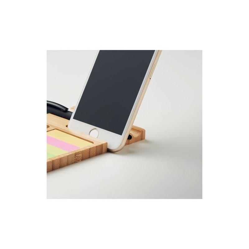 Organiseur  en bambou pour bureau TREVIS Matières : bambou Couleurs : bois marquage laser ultra précis