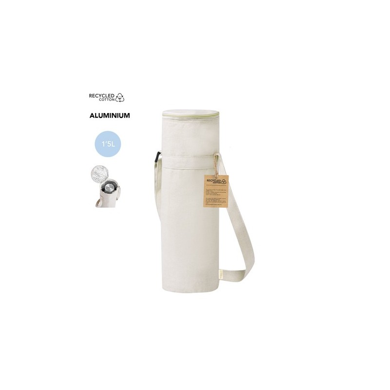 Glacière Isotherme Éco-responsable Personnalisée pour Bouteille Sirkin Matières : coton recyclé Couleurs : naturel personnalisab