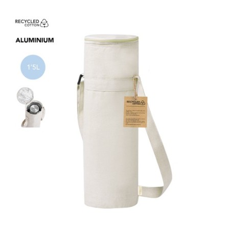 Glacière Isotherme Éco-responsable Personnalisée pour Bouteille Sirkin Matières : coton recyclé Couleurs : naturel personnalisab