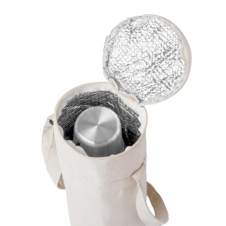 Glacière Isotherme Éco-responsable Personnalisée pour Bouteille Sirkin Matières : coton recyclé Couleurs : naturel livraison exp