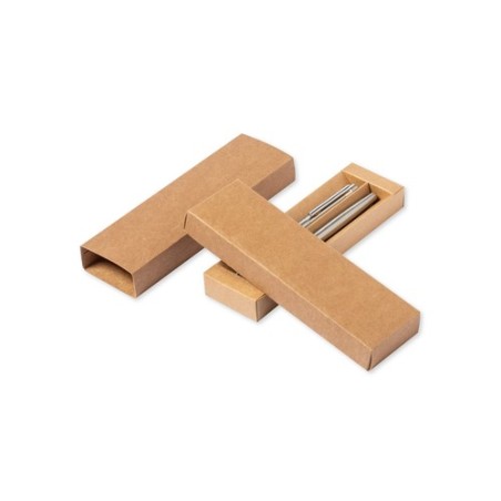Set de Stylo et Roller Éco-responsable Personnalisé Kaylax Couleurs : argenté Matières : acier inoxydable recyclé marquage laser