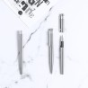 Set de Stylo et Roller Éco-responsable Personnalisé Kaylax Couleurs : argenté Matières : acier inoxydable recyclé livraison expr