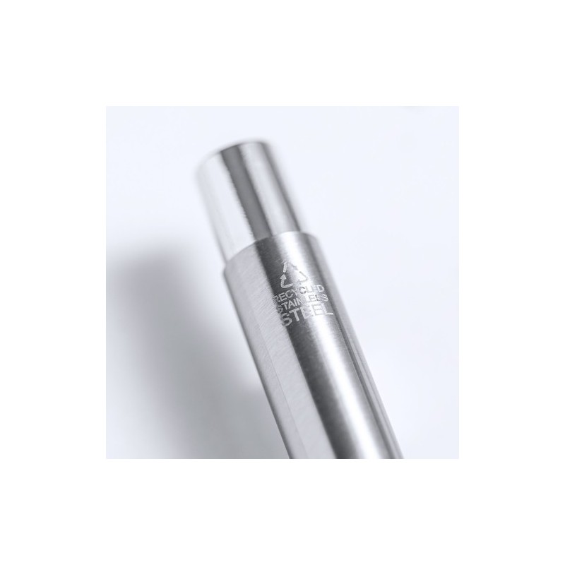 Set de Stylo et Roller Éco-responsable Personnalisé Kaylax Couleurs : argenté Matières : acier inoxydable recyclé objet promotio