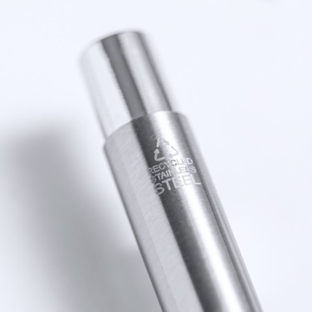 Set de Stylo et Roller Éco-responsable Personnalisé Kaylax Couleurs : argenté Matières : acier inoxydable recyclé objet promotio