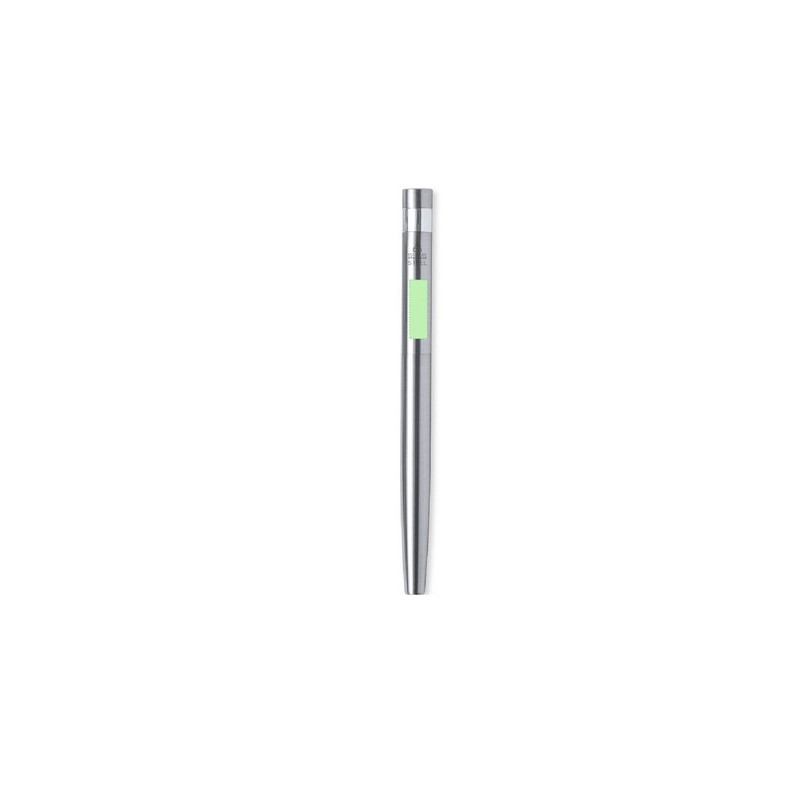 Set de Stylo et Roller Éco-responsable Personnalisé Kaylax Couleurs : argenté Matières : acier inoxydable recyclé cadeau client 