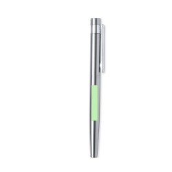 Set de Stylo et Roller Éco-responsable Personnalisé Kaylax Couleurs : argenté Matières : acier inoxydable recyclé marquage coule