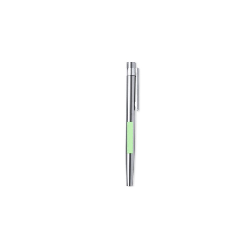 Set de Stylo et Roller Éco-responsable Personnalisé Kaylax Couleurs : argenté Matières : acier inoxydable recyclé marquage coule